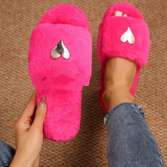 Fluffy Slipper Fall Winter Warm Home Fur Furry Slippers Women - PMMNAPOLES