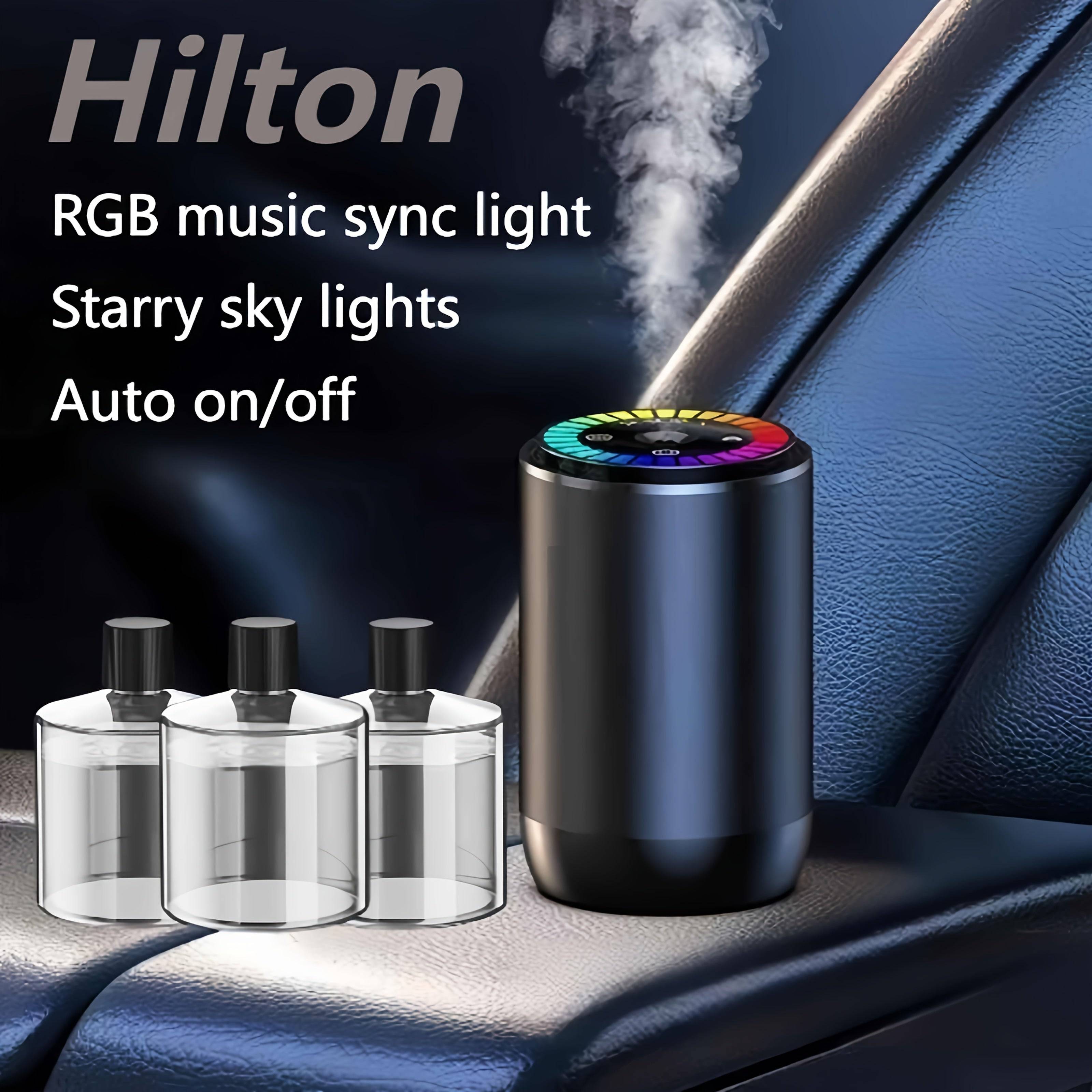 Smart Car Air Freshener with Dynamic Light Show & Starry Sky Mode Essential Oil Diffuser with Adjustable Fragrance Intensity Long-Lasting French Cologne Scent