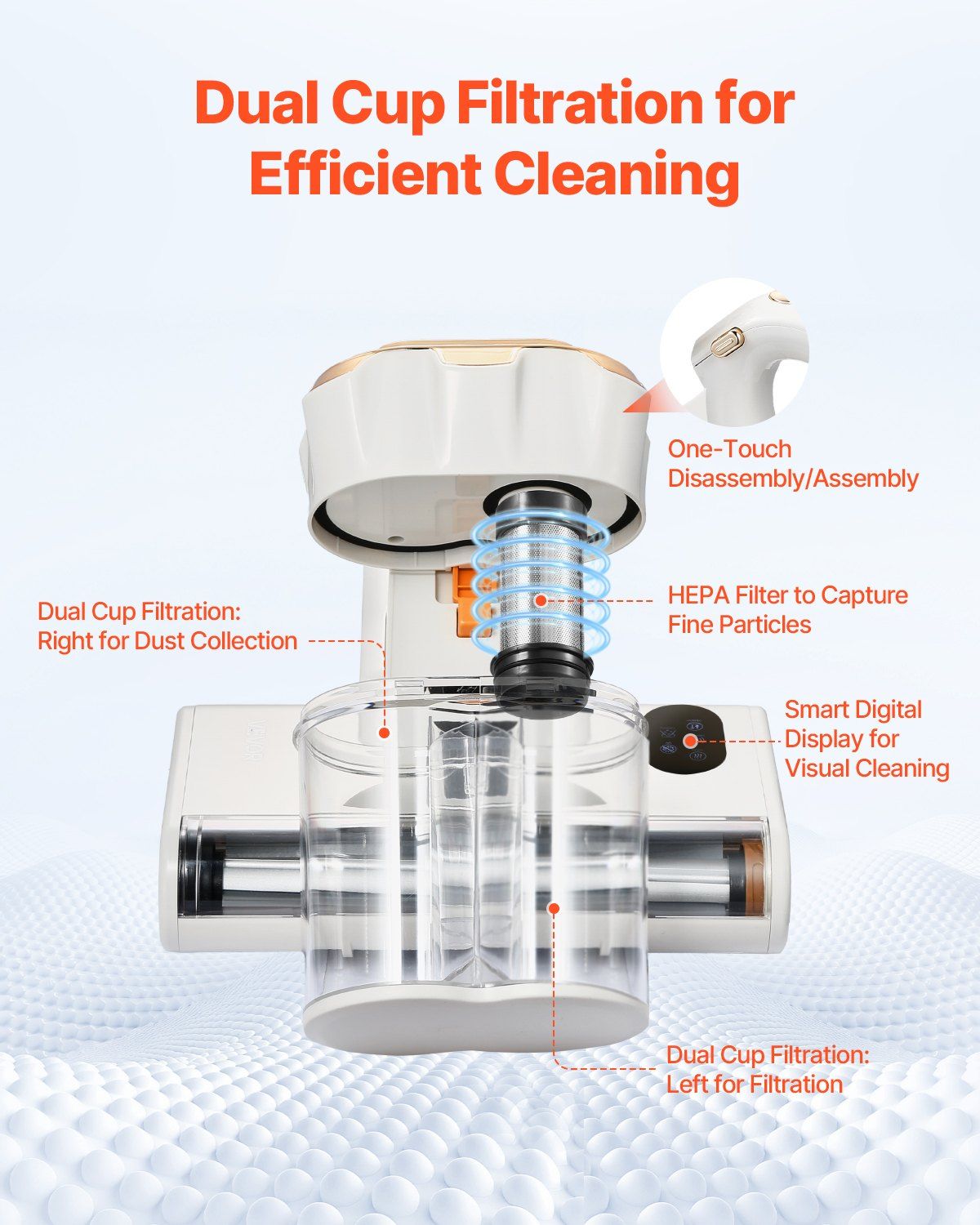 Mattress Vacuum Cleaner Powerful Suction HEPA Filter