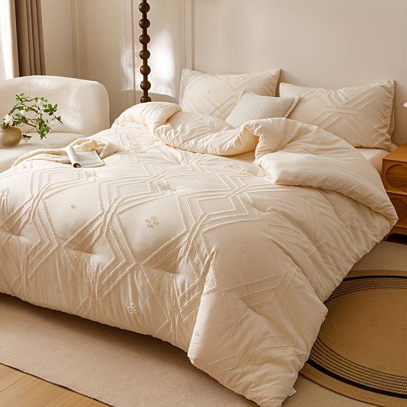 Boho Diamond Quilt Set 3-Piece – Lightweight Microfiber Comforter & Pillowcases for All Seasons