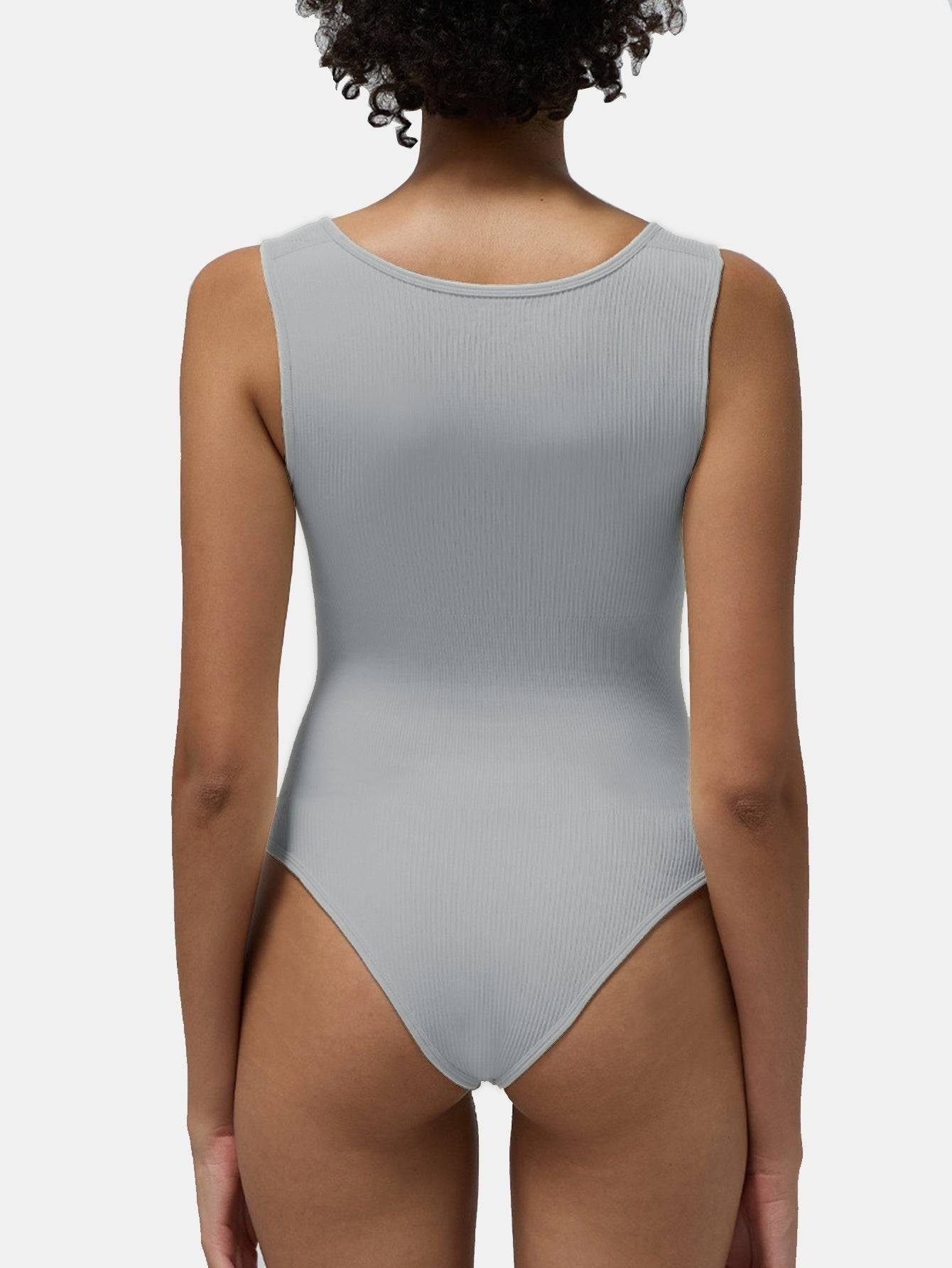 Ribbed Seamless Square Neck Yoga Jumpsuit For Women