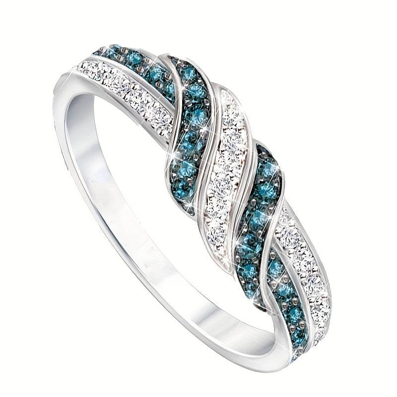 925 Sterling Silver Twisted Ring for Women – Elegant Cubic Zirconia Design, Perfect for Weddings, Engagements & Anniversary Gifts