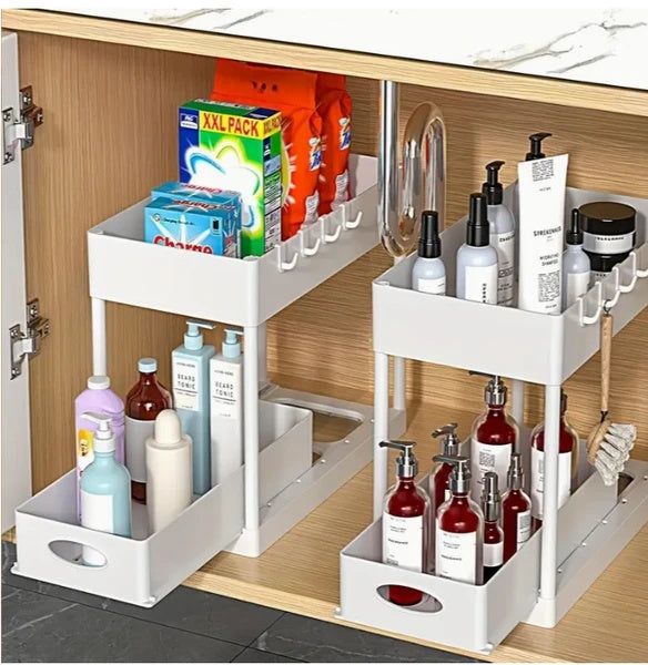 Under Sink Organizer Adjustable Shelf Cabinet Rack
