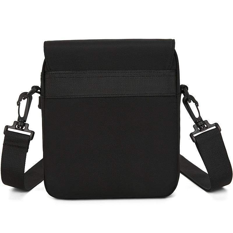 Men’s Black Canvas Crossbody Bag – Stylish Casual Shoulder Bag with Adjustable Strap & Multi-Compartments for Everyday Use