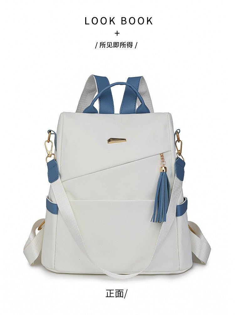 Womens Anti Theft PU Travel Rucksack with Back Zipper Pocket