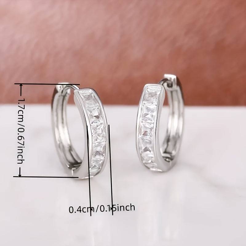 925 Sterling Silver Zirconia Earrings – Lightweight, Hypoallergenic Daily Shine for Women’s Casual & Elegant Outfits