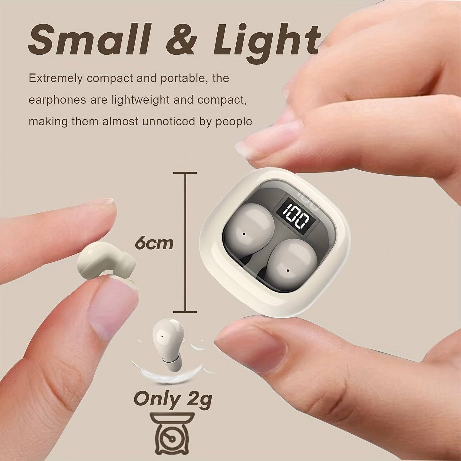 Invisible Wireless Sleep Earphones Ultra-Thin In-Ear with 3D Stereo, Low Latency & Dual Noise Reduction for Sleep, Gaming & Sports