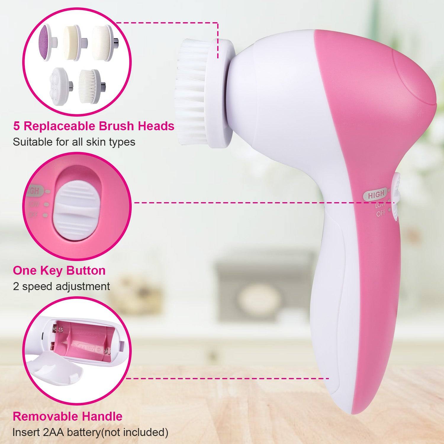 5 in 1 Electric Facial Cleansing Brush