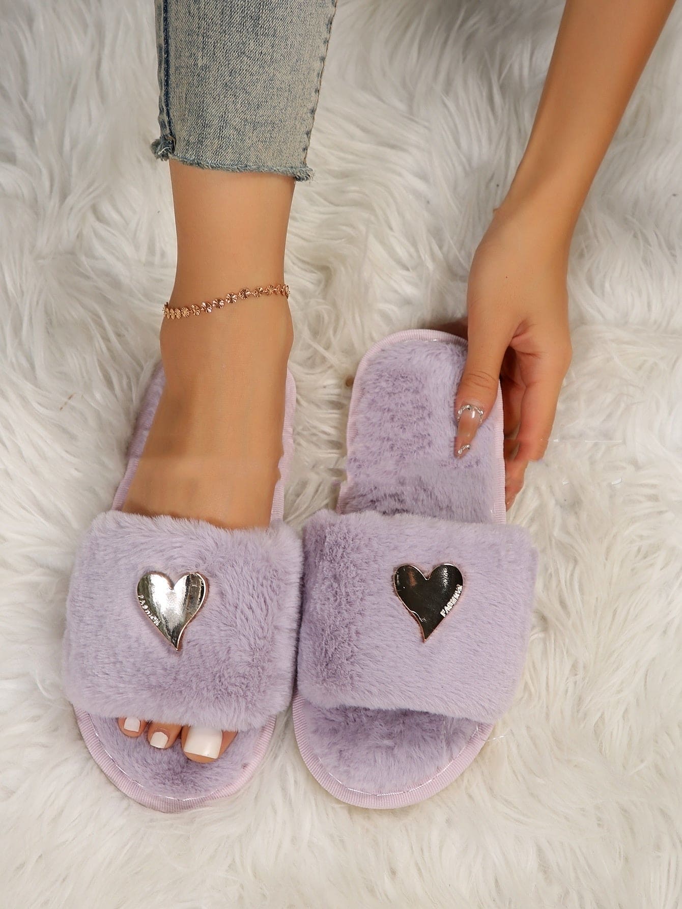 Fluffy Slipper Fall Winter Warm Home Fur Furry Slippers Women - PMMNAPOLES