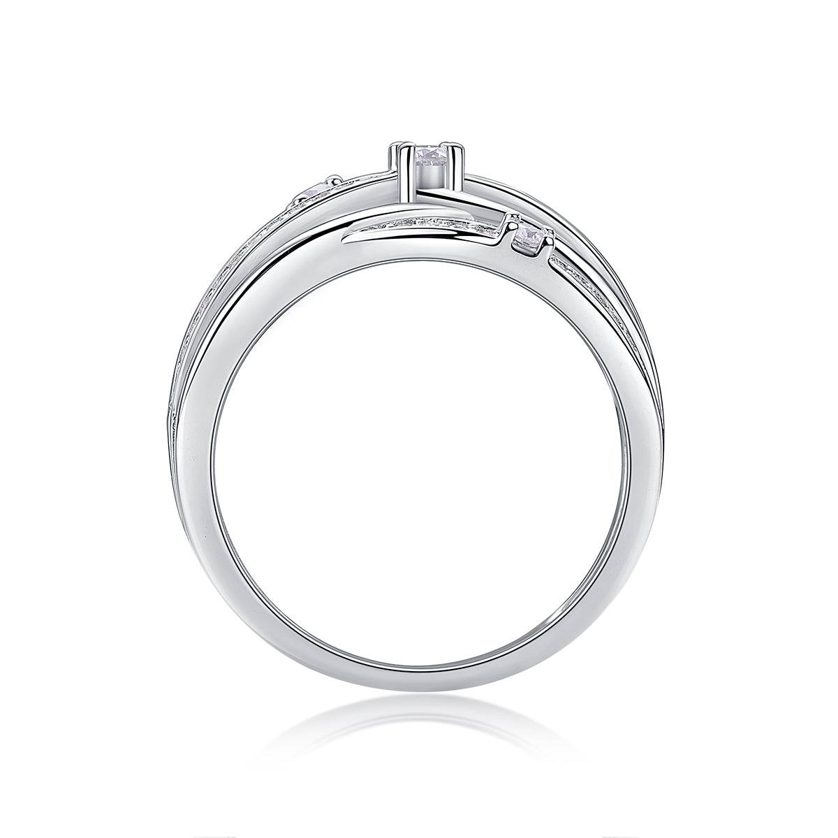 S925 Silver Moissanite Ring Elegant Classic Design