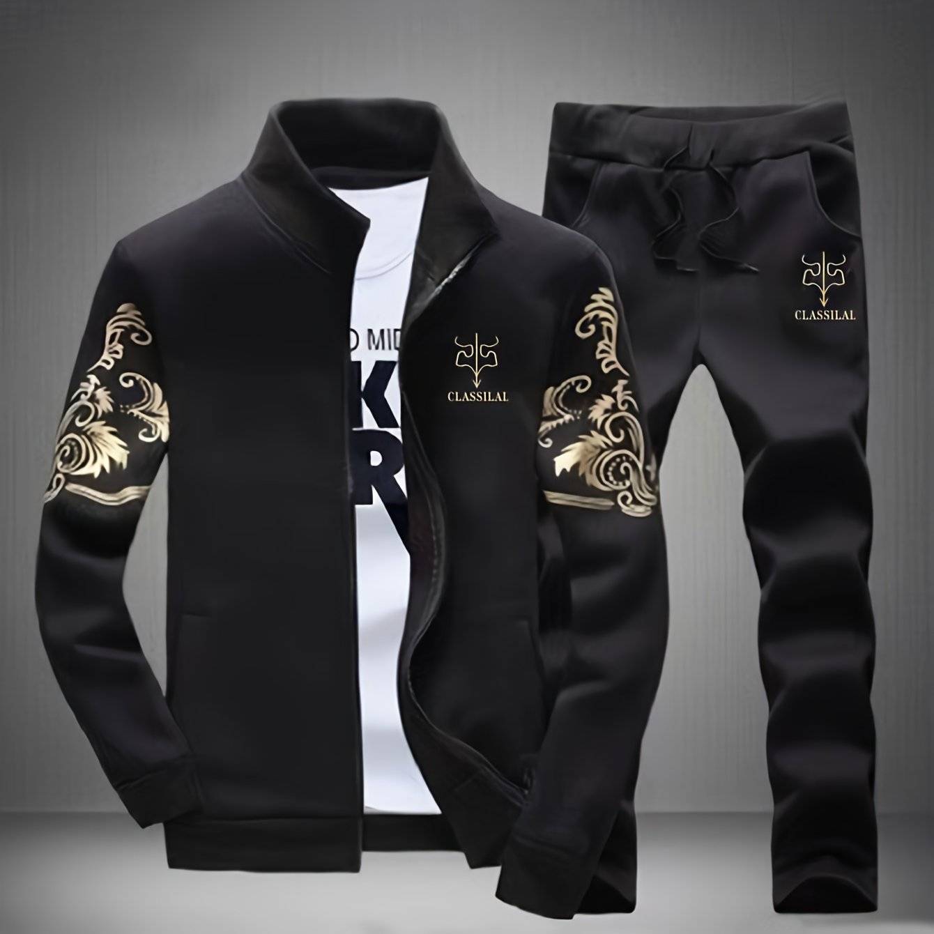 Men’s Zipper Cardigan Sports Set – Lightweight Athletic Tracksuit for Spring & Autumn – Casual Two-Piece Outfit