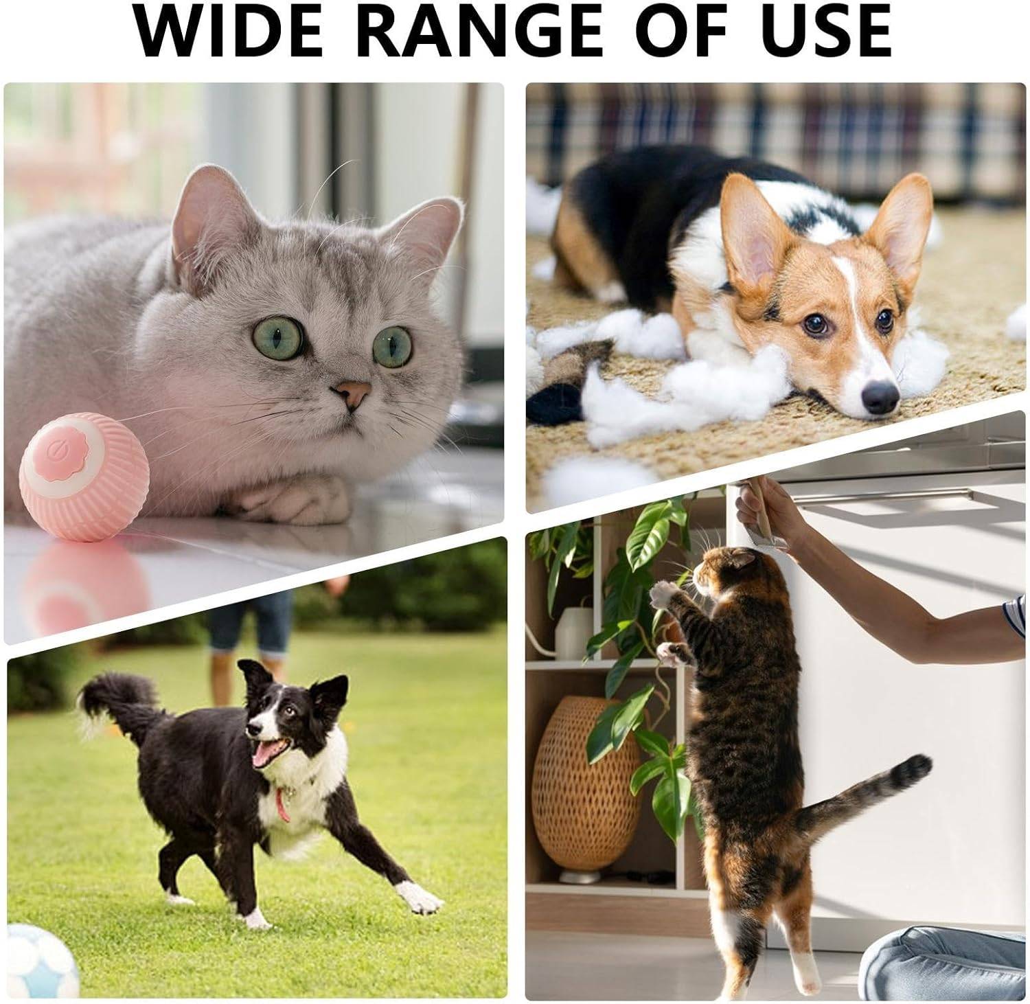 Interactive Electric Cat and Dog Toy Rolling Ball