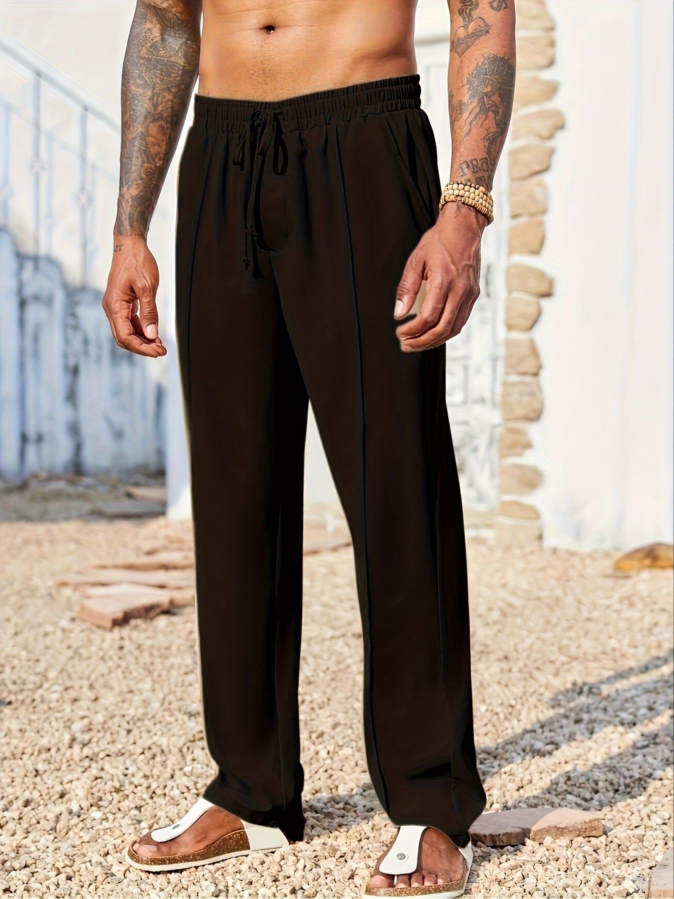 Men Corduroy Pants Straight Fit Casual Long Wear