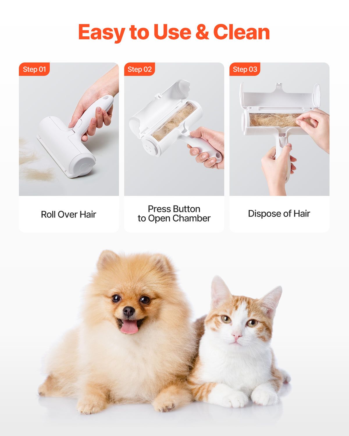 Reusable Lint Roller with Dual Sided Pet Hair Removal