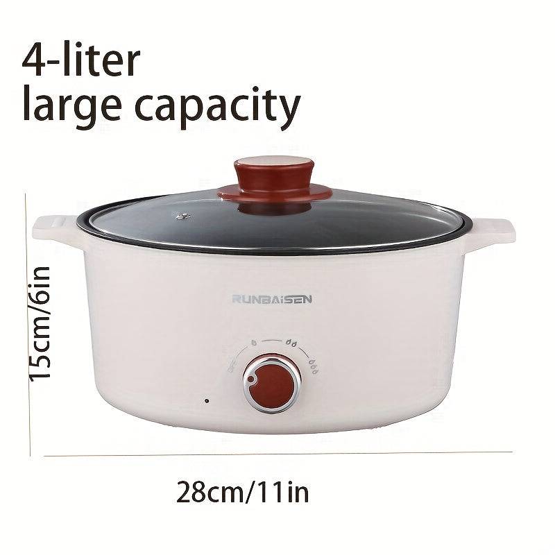 118oz Electric Hot Pot & Wok – Non-Stick Multi-Functional Cooker with Triple Power Control, Portable Stew Pot for Hotpot, Soup, Stir-Fry & Ramen