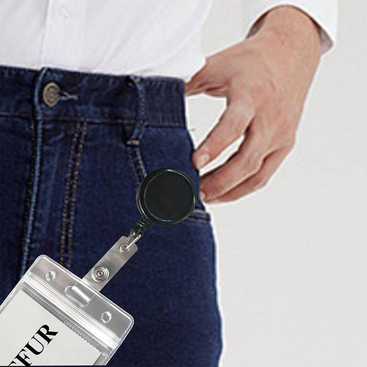 Retractable Badge Reel Set with Colored Buckles 20 Pieces