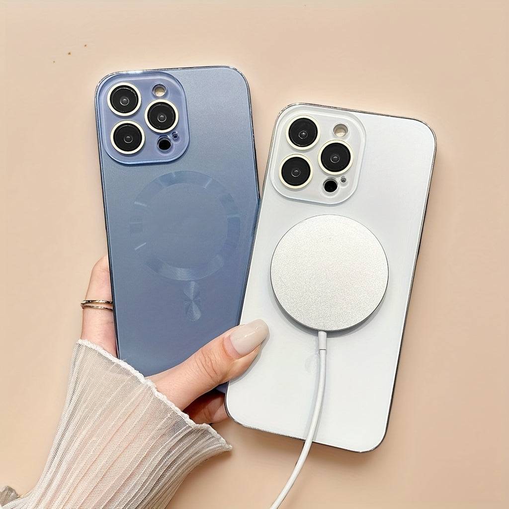 Magnetic Phone Case for iPhone 12/13/14/15/16 Pro Max Plus, Shockproof Back Cover with Wireless Charging Support and Camera Protection