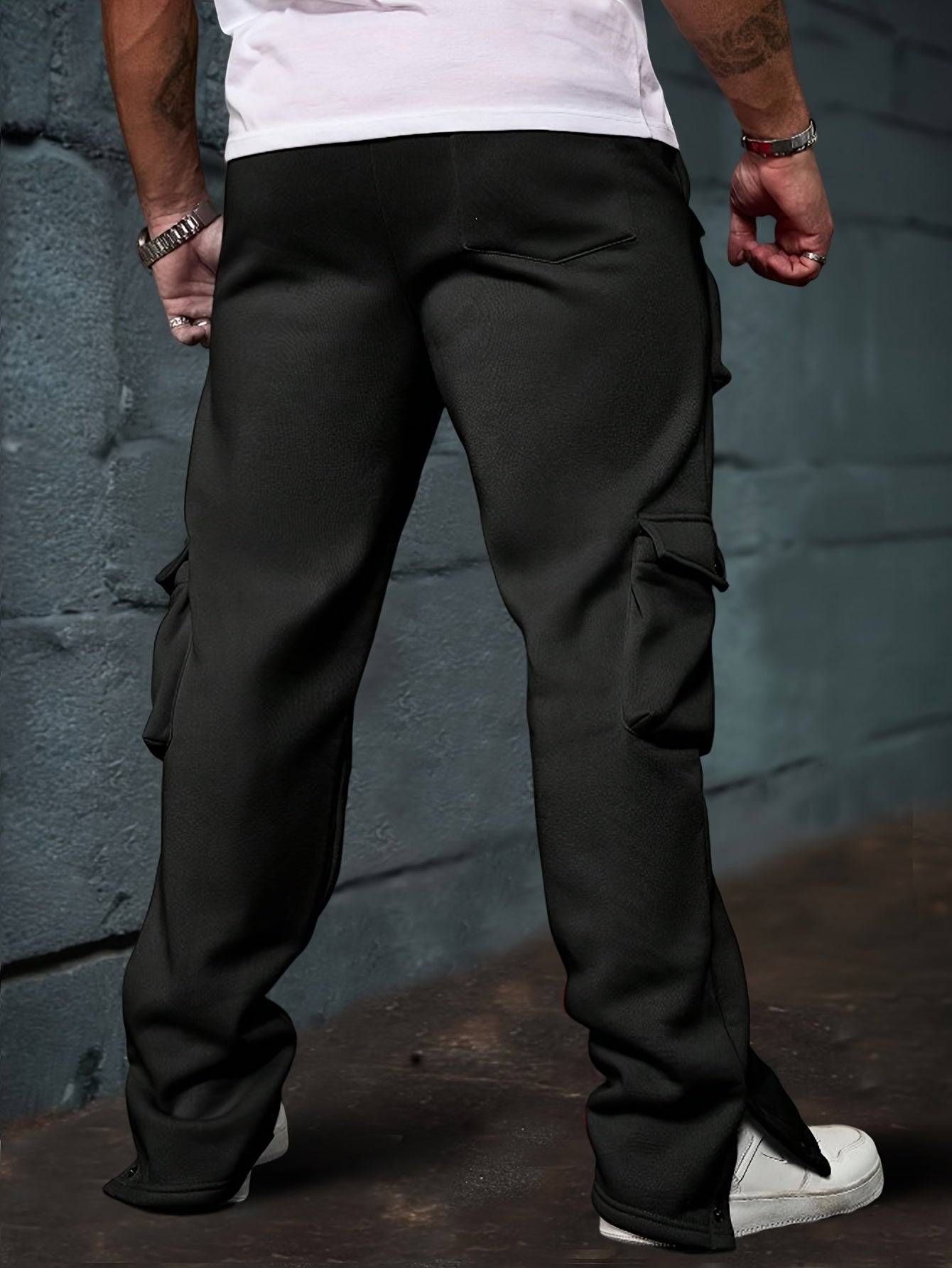 Men’s Scarlet Casual Trousers Bold Red Non-Stretch Pants with Structured Fit Durable Multi-Pocket Design for Office & Events