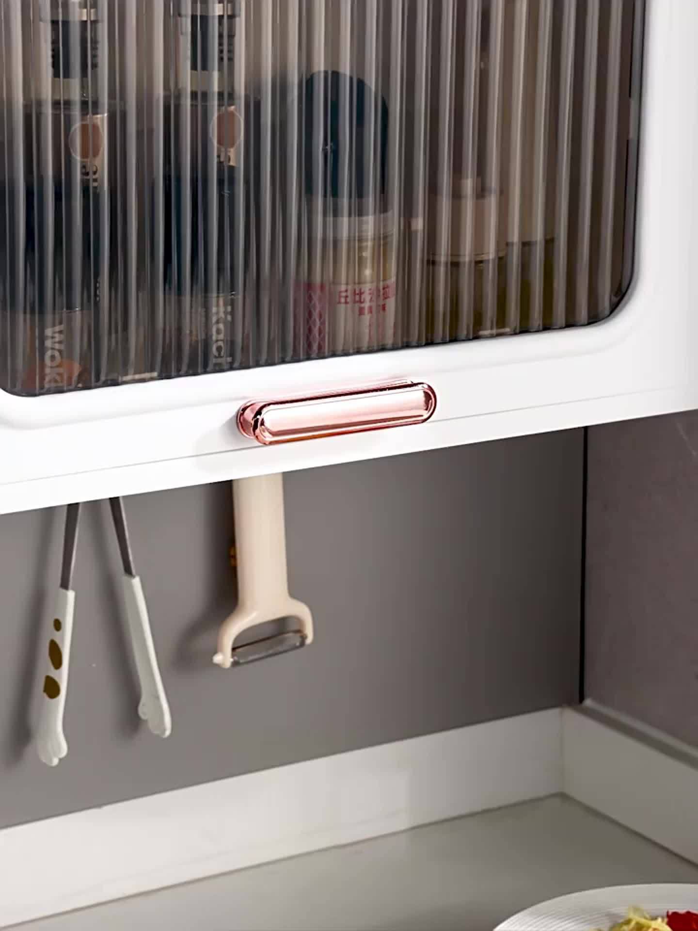 No-Drill Kitchen Wall Shelf Wall-Mounted Towel Rack & Storage Organizer for Dishcloths & Utensils