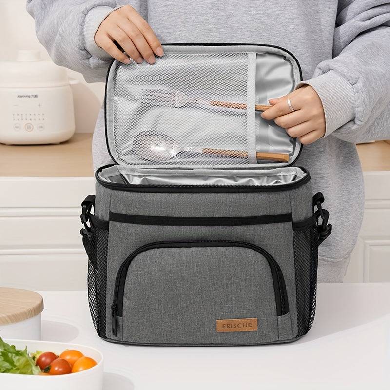 Multifunctional Insulated Lunch Bag Large Capacity, Waterproof & Leakproof with Adjustable Shoulder Strap for Office, School & Travel