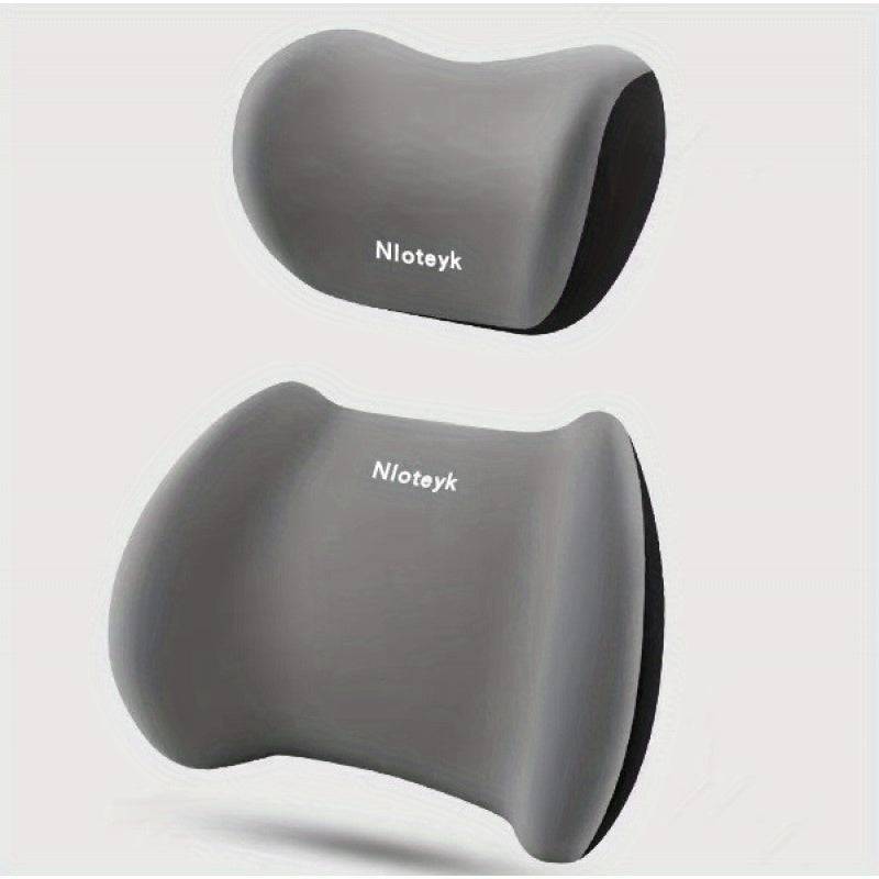 Ergonomic Car Neck & Lumbar Support Pillow Set Comfortable Foam Headrest for Driving 4-Season Universal Design 2 Sets