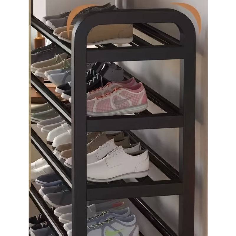 Durable 5-Layer Metal Shoe Rack with Space-Saving Narrow Design, Wrought Iron Floor Stand for Entryway, Dorm & Living Room