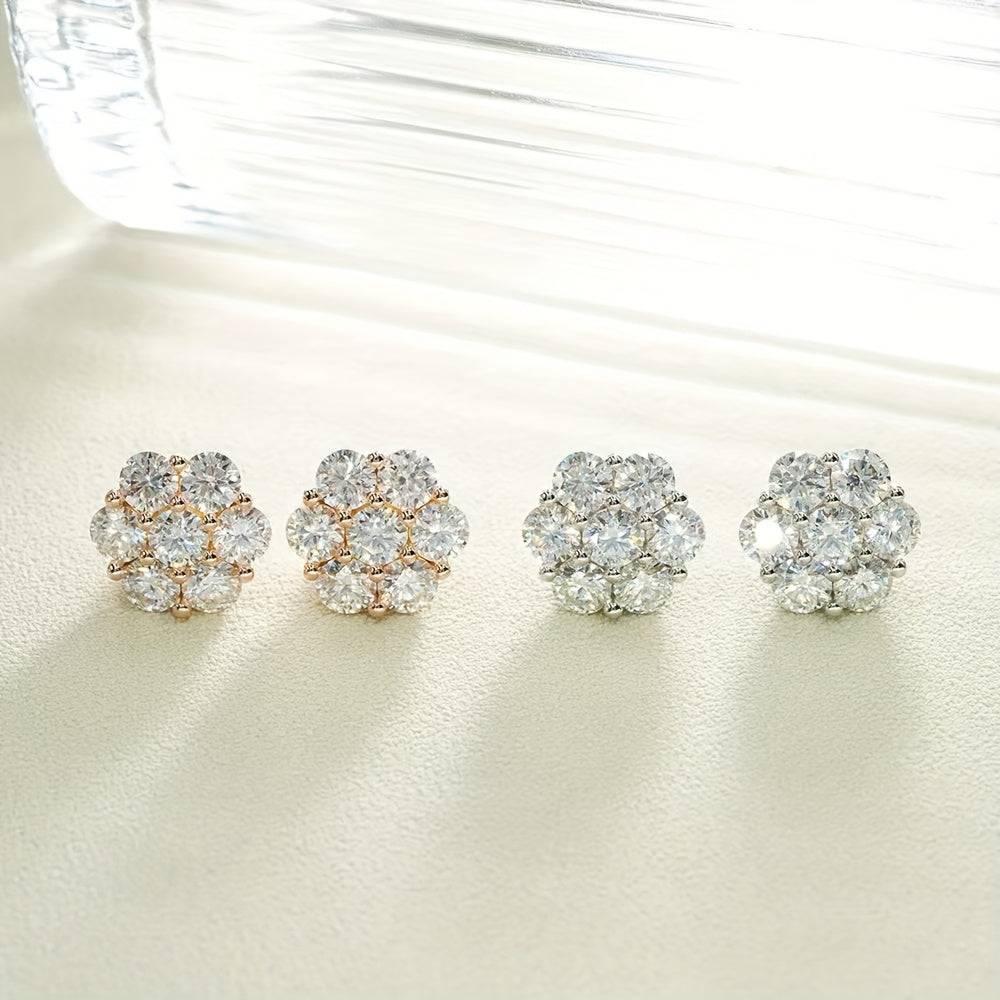 4.2 Carat Moissanite Earrings in S925 Silver Unisex Spiral Base Design Elegant Gift-Ready Jewelry for Daily Wear