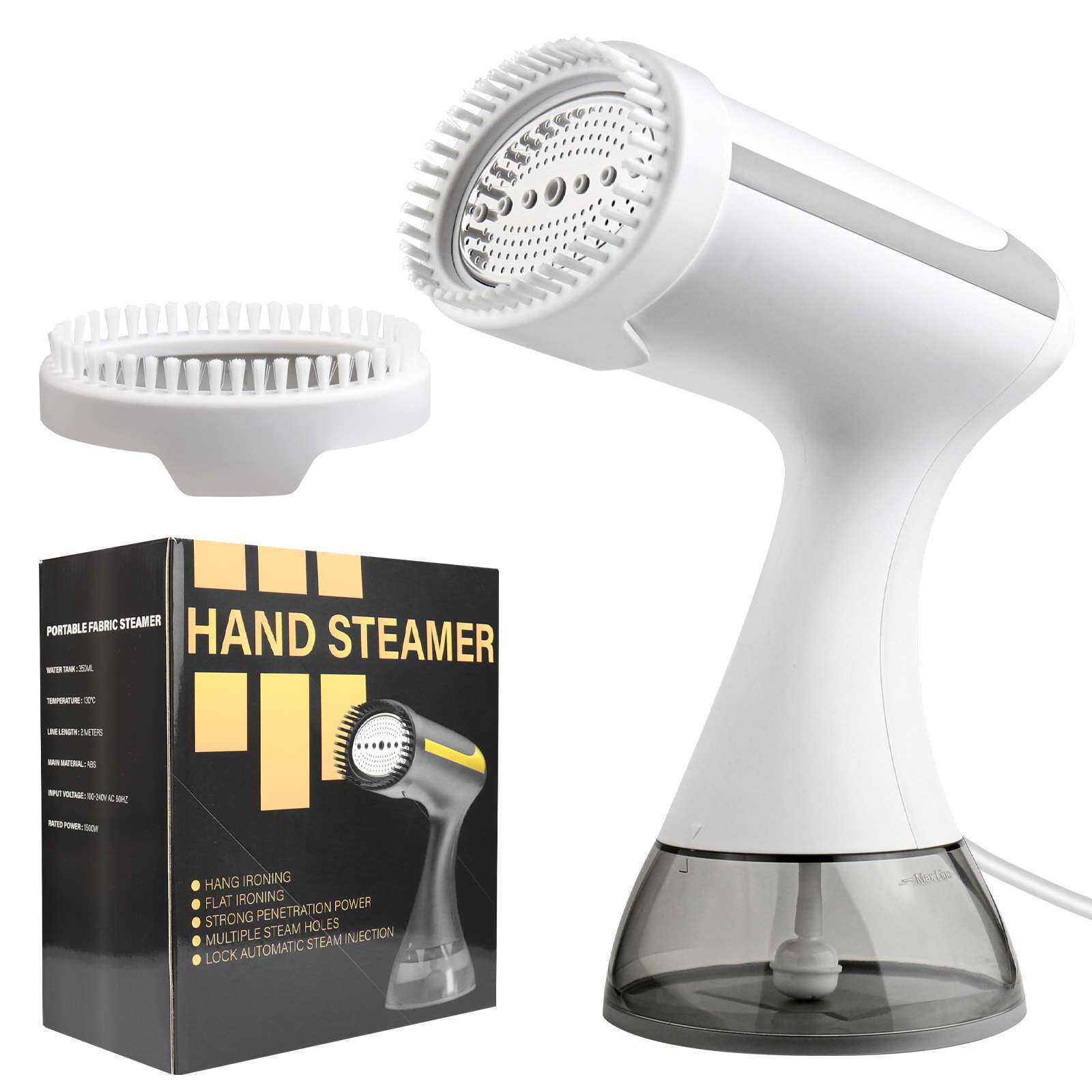 1500W Clothes Steamer With 300ml Tank And Fabric Brush