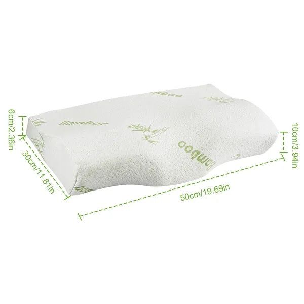 Pillow Contoured Bamboo Memory Foam Cervical Support Design