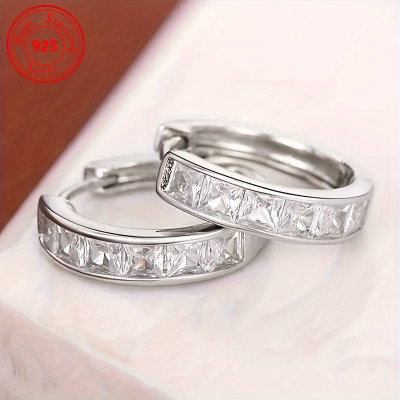 925 Sterling Silver Zirconia Earrings – Lightweight, Hypoallergenic Daily Shine for Women’s Casual & Elegant Outfits