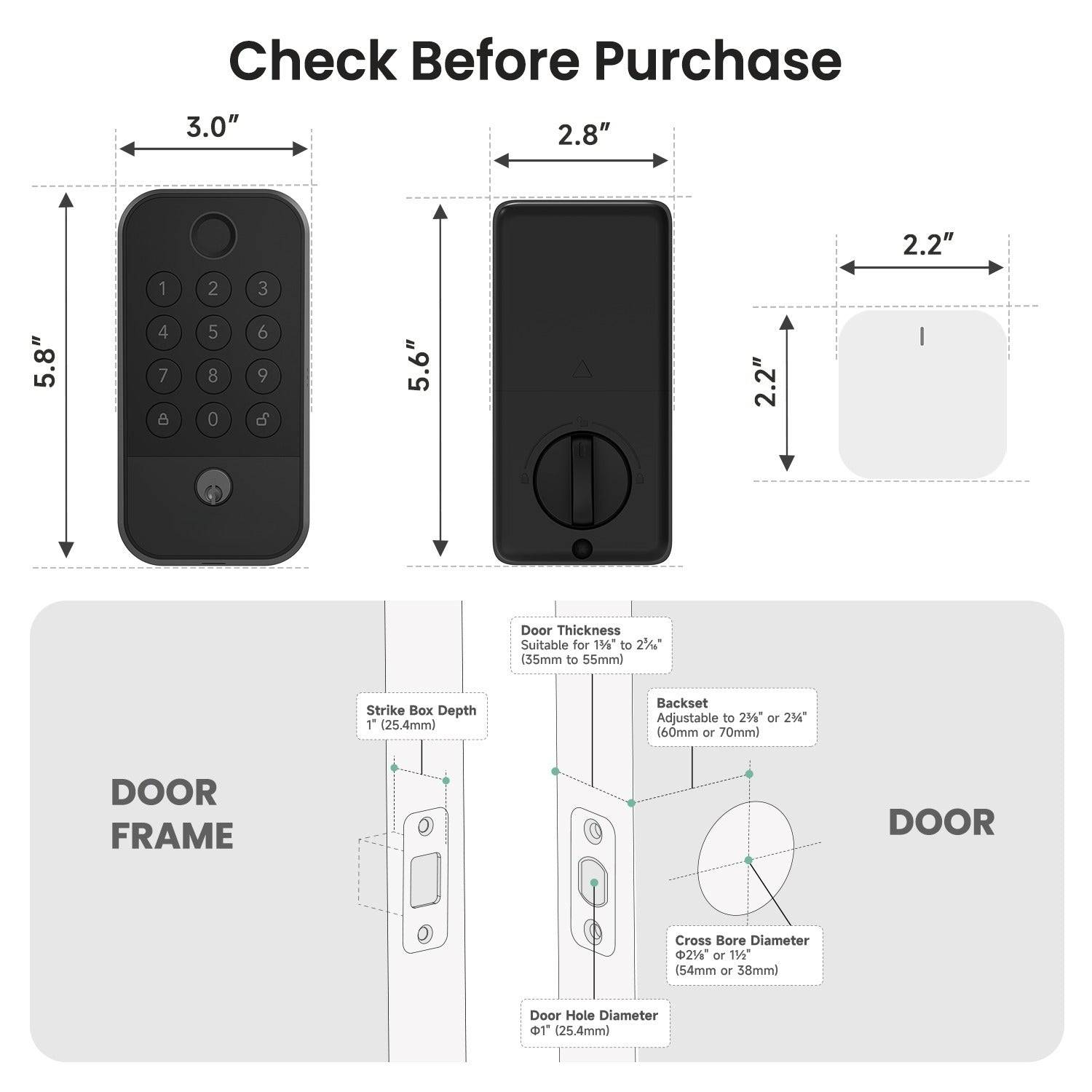Door Lock Smart WiFi Bluetooth Fingerprint Keypad System