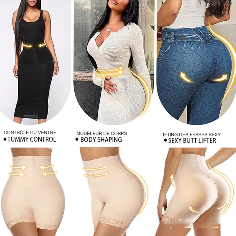 High Waist Lace Cushion Sponge Body Shaping Pants - PMMNAPOLES