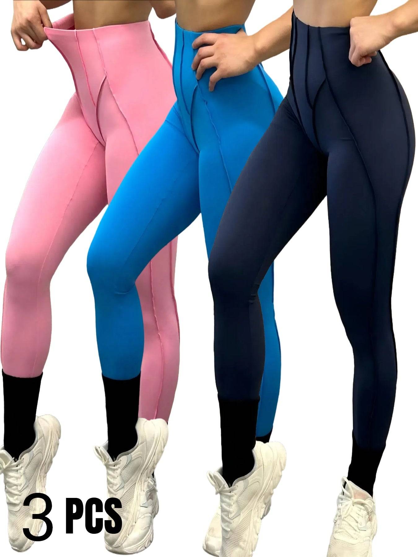 Womens Quick Dry Leggings 3 Pack with Pockets