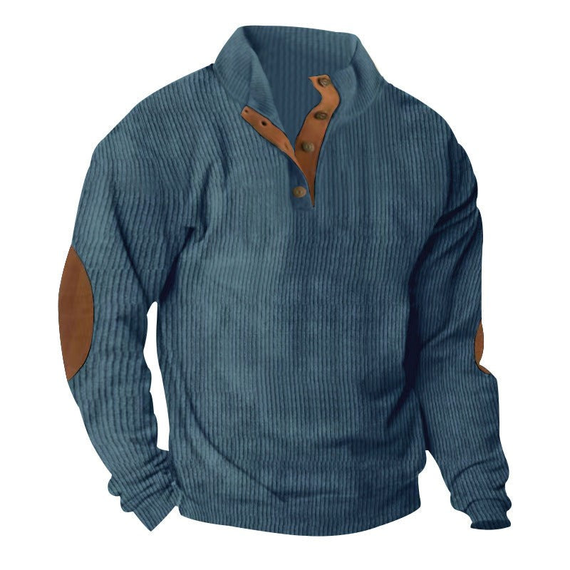 Men Corduroy Pullover Turtleneck Sweater