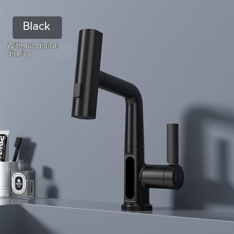 Intelligent Digital Display Faucet Pull-out Basin Faucet Temperature Digital Display Rotation - PMMNAPOLES