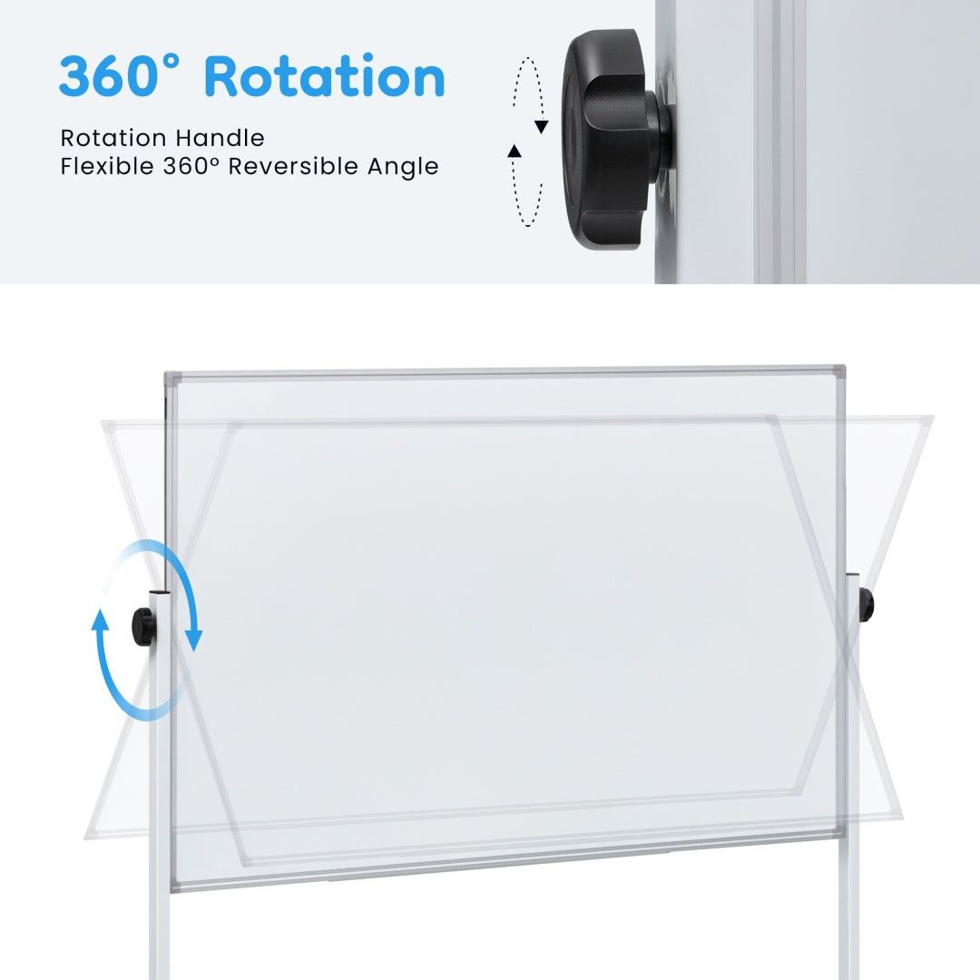 Whiteboard Mobile Magnetic Double Sided 46x32 with Stand