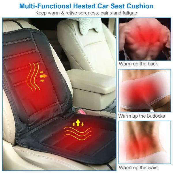 Heated Car Seat Cover 12V Adjustable Temperature Cushion