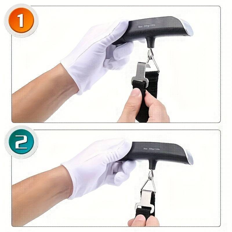 Digital Luggage Scale with LCD Display, Ergonomic Hanging Suitcase Weighing Tool, Compact and Durable Travel Essential