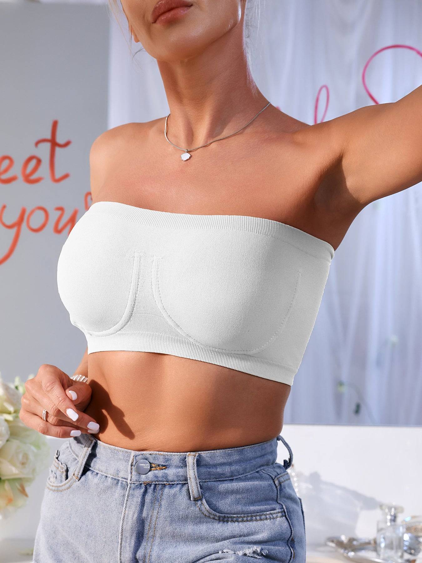 3PCS Strapless Seamless Bandeau Bras Set