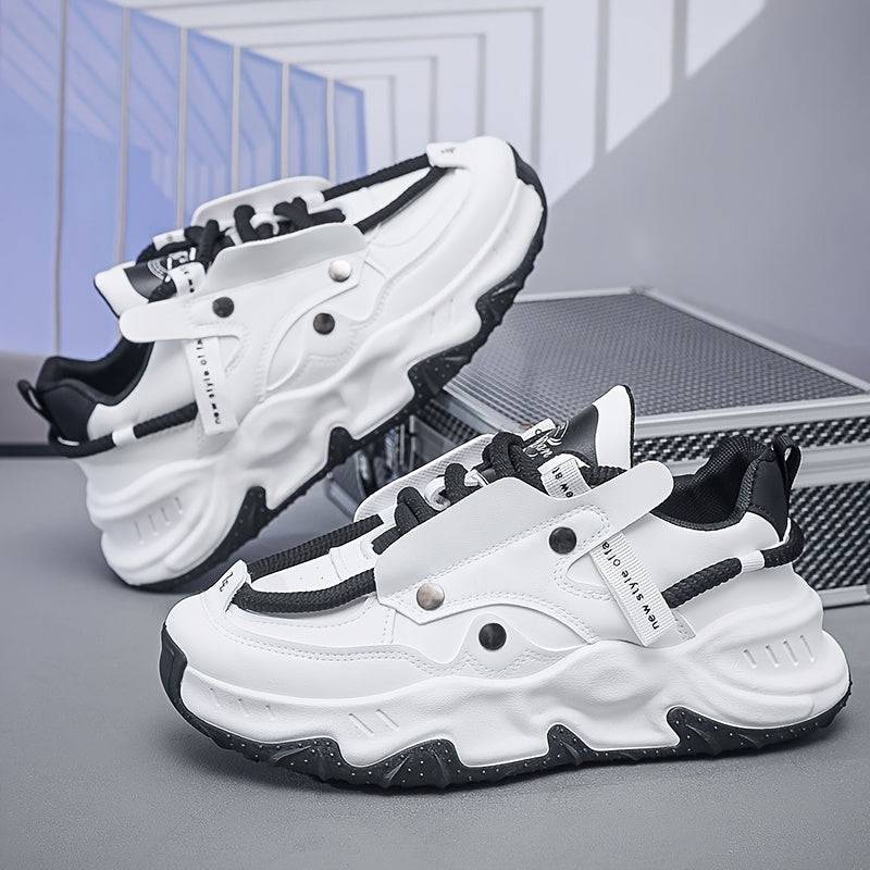 Men’s Casual Sneakers – Breathable Lace-Up Shoes with Non-Slip Rubber Sole for All-Season Outdoor & Everyday Wear