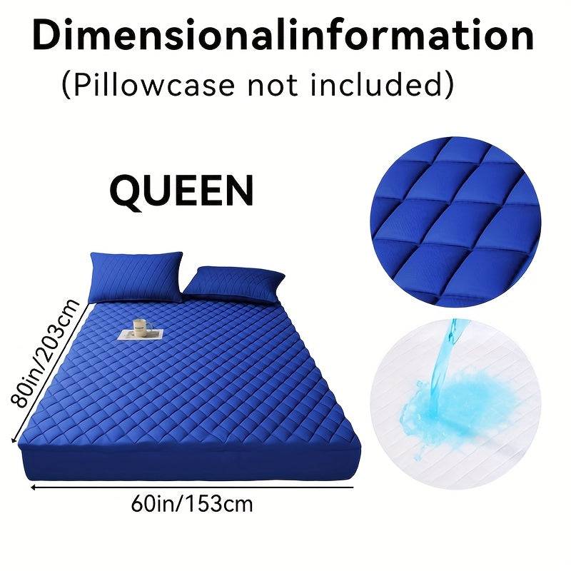Waterproof Quilted Mattress Cover – Soft Dustproof Bedding Protector for Home, Guest Room & Hotel