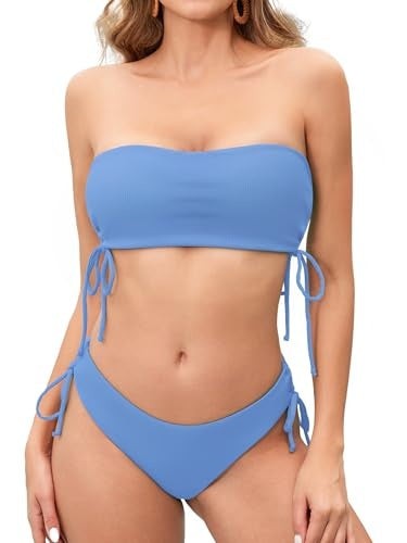 Minimalist Solid Color Bikini Set Two Piece Swimwear