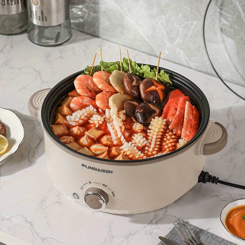 118oz Electric Hot Pot & Wok – Non-Stick Multi-Functional Cooker with Triple Power Control, Portable Stew Pot for Hotpot, Soup, Stir-Fry & Ramen