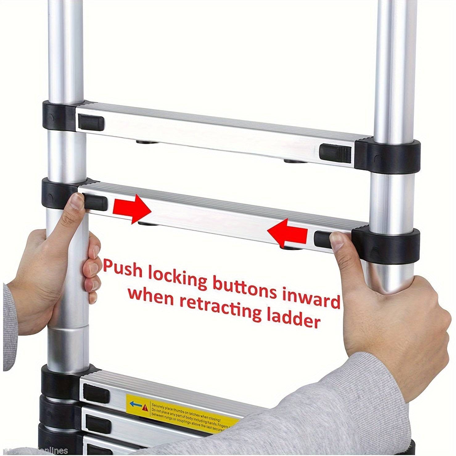 8.5FT Telescopic Folding Ladder Aluminum Adjustable