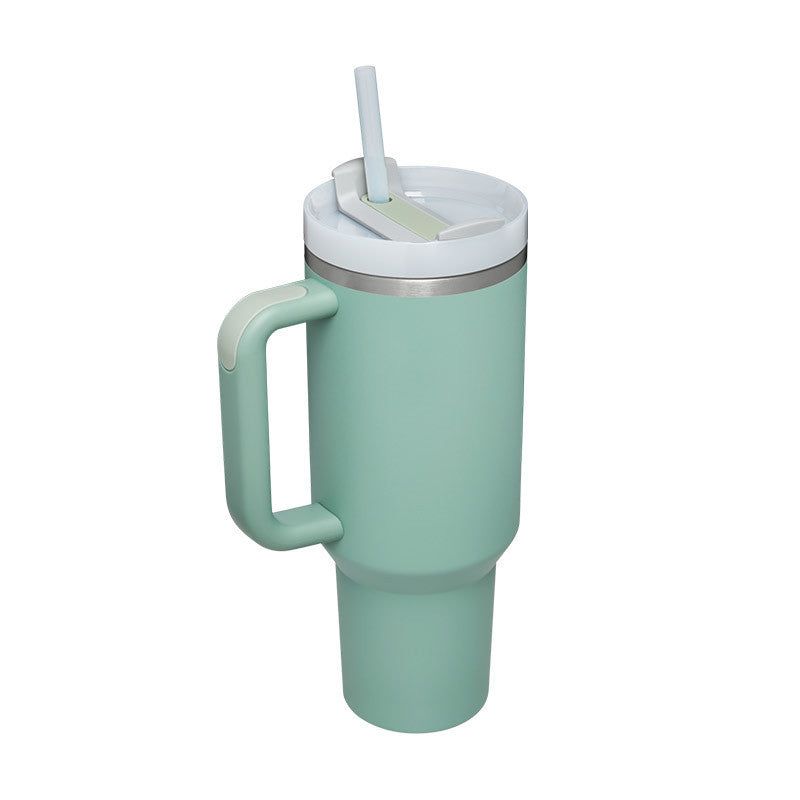 40oz Stainless Steel Insulated Tumbler with Handle and Straw