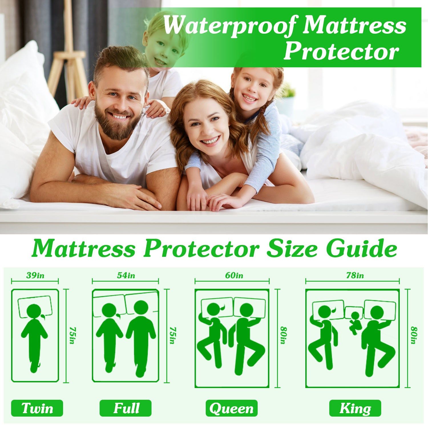 Waterproof Mattress Protector Full Size with Deep Pocket