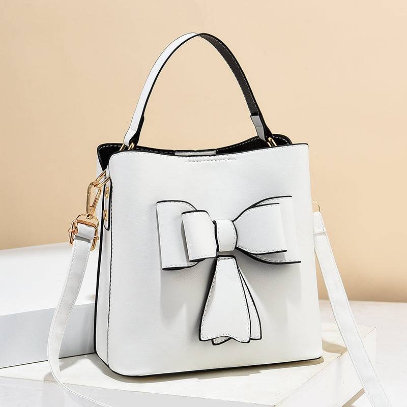 Women Bow Bucket Crossbody Bag Large Capacity