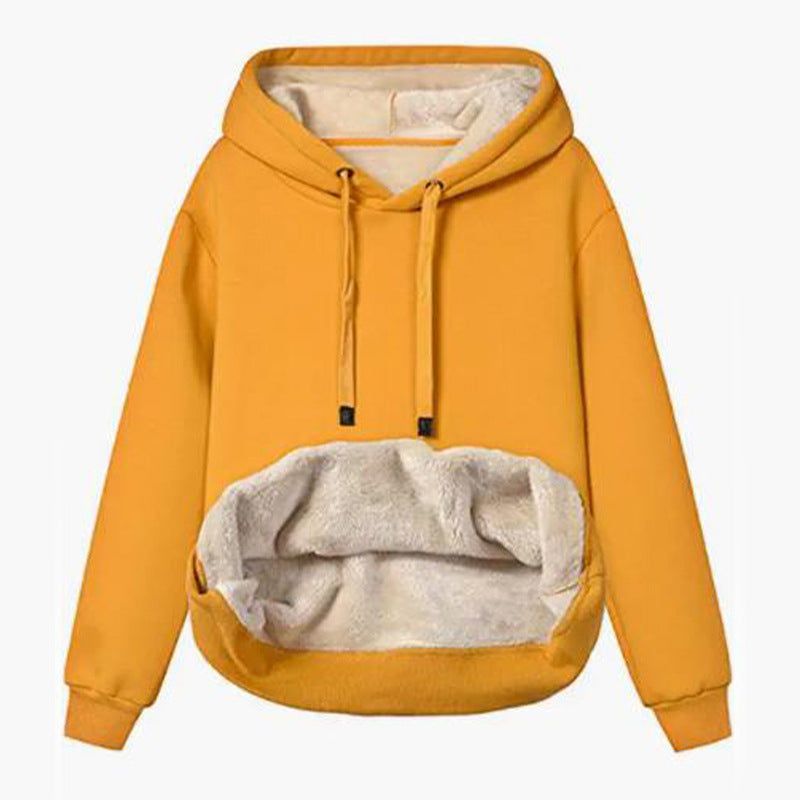 Womens Lamb Fleece Hoodies with Pockets Warm Sherpa