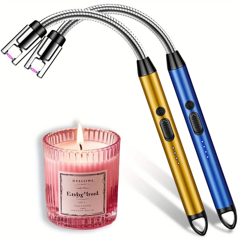 USB Rechargeable Arc Lighter Compact Electric Igniter with Long-Lasting 170mAh Battery Smart Fire Starter for Candles, BBQ & Camping