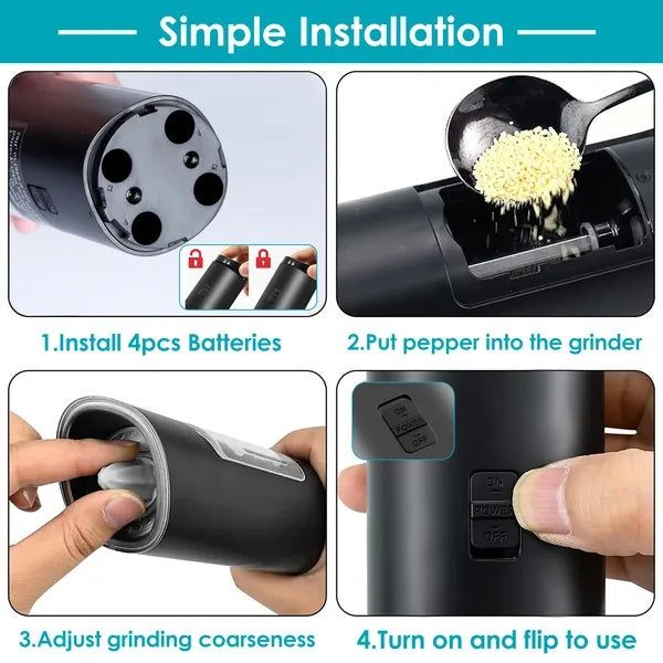 Electric Salt & Pepper Grinder Gravity Sensor Adjustable